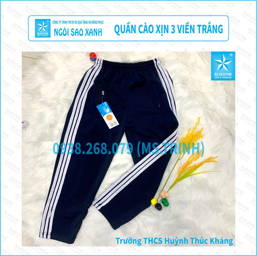 QUẦN CÀO XỊN 3 VIỀN TRẮNG - THCS HUỲNH THÚC KHÁNG